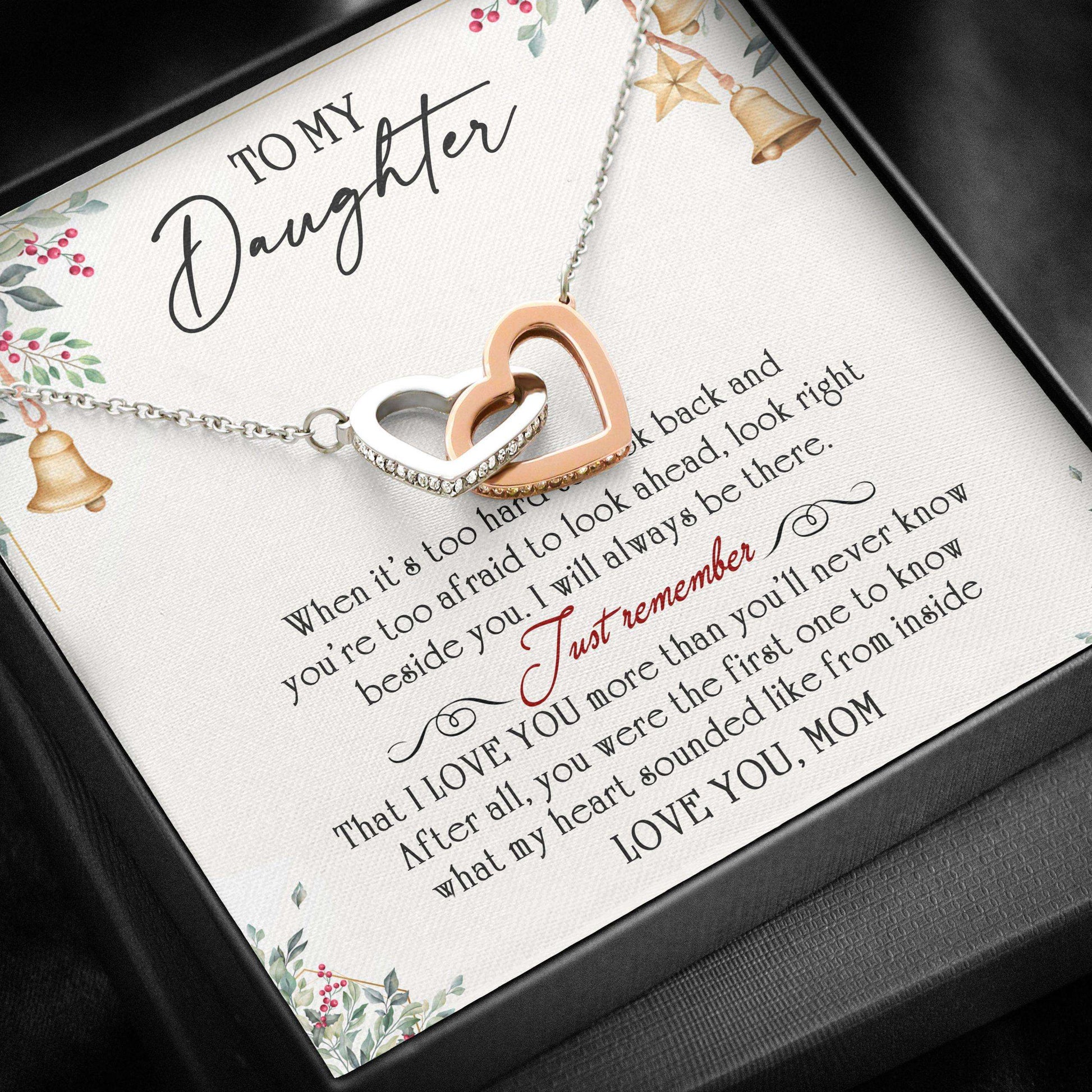 Daughter Necklace, To My Daughter “ Interlocking Hearts Necklace V3 Dughter's Day Rakva