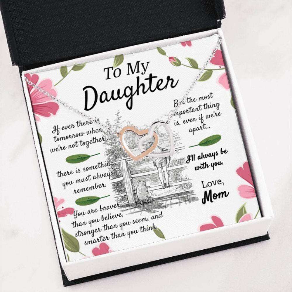 Daughter Necklace, To My Daughter Joined Hearts Necklace, Mother Daughter Gifts, Daughter Necklace From Mom & Dad, Daughter Necklace Dughter's Day Rakva