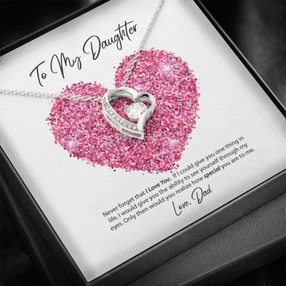 Daughter Necklace, To My Daughter Love Dad Forever Love Necklace Dughter's Day Rakva