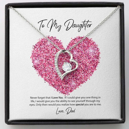 Daughter Necklace, To My Daughter Love Dad Forever Love Necklace Dughter's Day Rakva