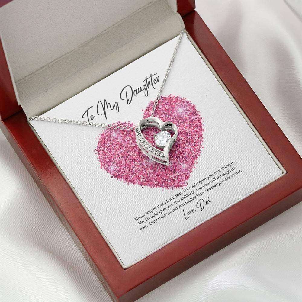 Daughter Necklace, To My Daughter Love Dad Forever Love Necklace Dughter's Day Rakva