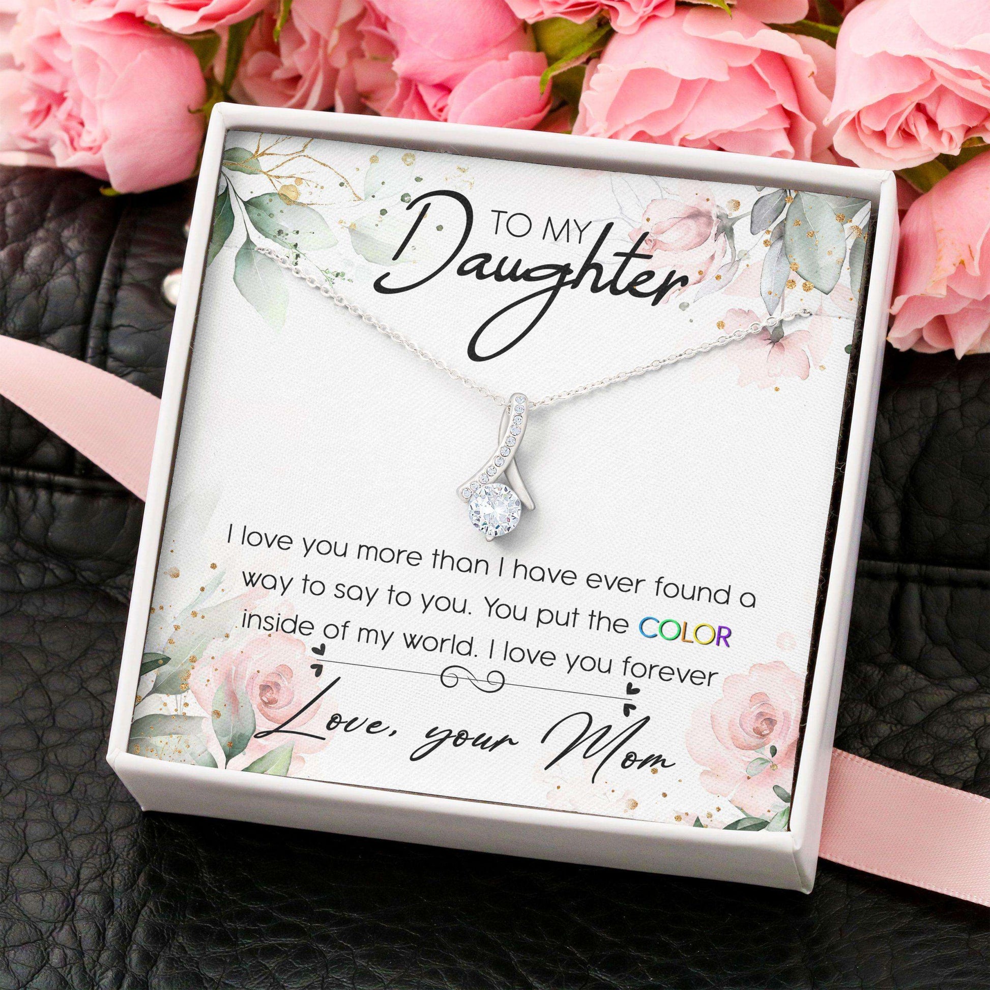 Daughter Necklace, To My Daughter, Love You Forever “ Alluring Beauty Necklace Dughter's Day Rakva