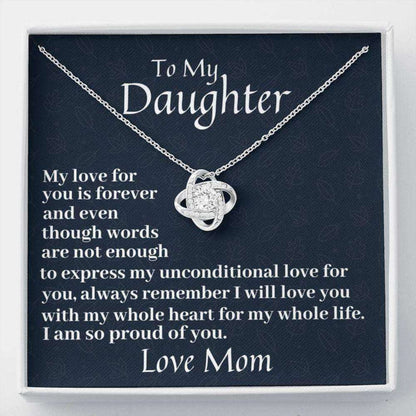 Daughter Necklace, To My Daughter My Love For You Is Forever Love Knot Necklace, Birthday Gift Dughter's Day Rakva