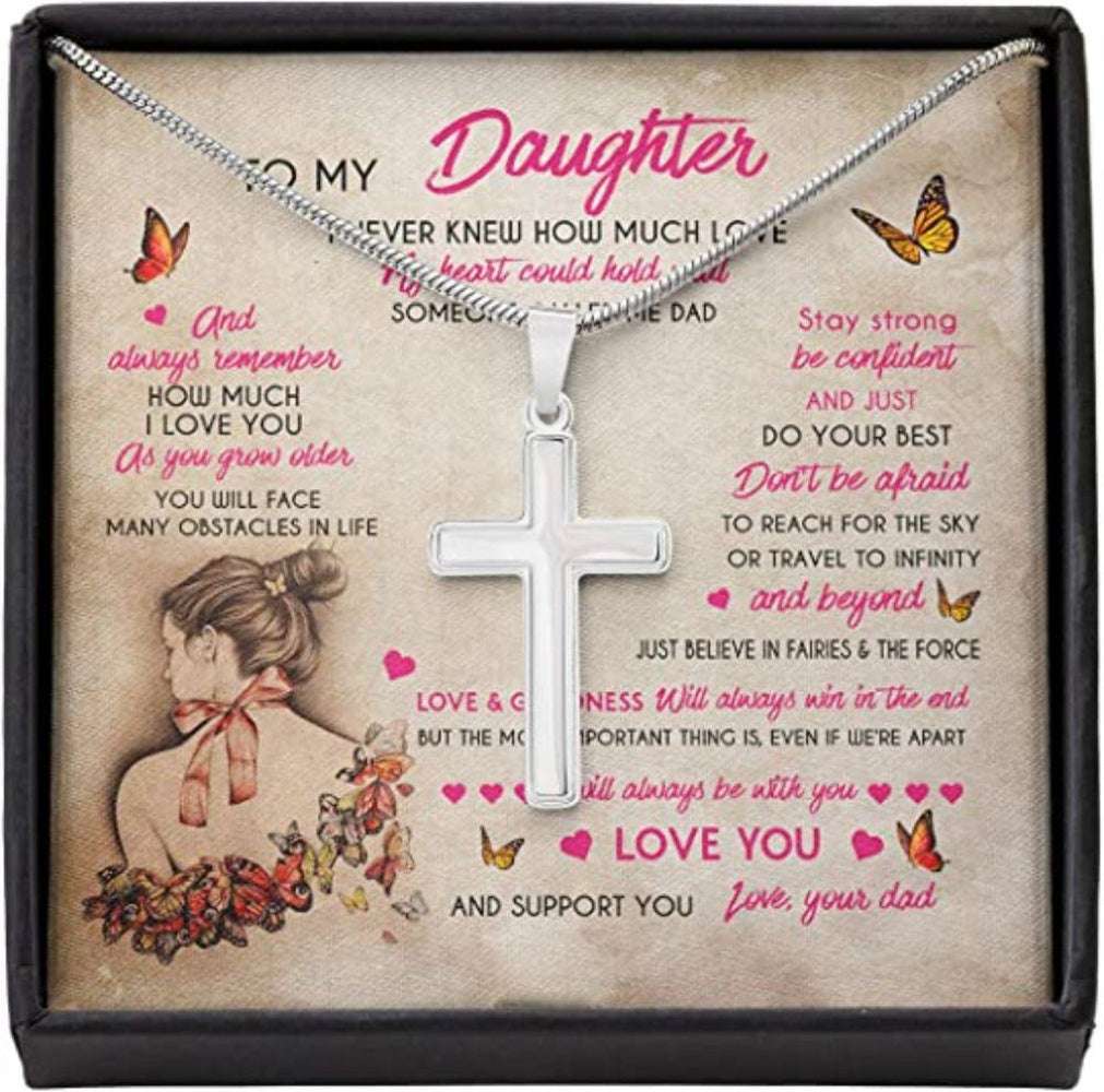 Daughter Necklace, To My Daughter Neckalace From Dad Butterfly Do Your Best Dughter's Day Rakva