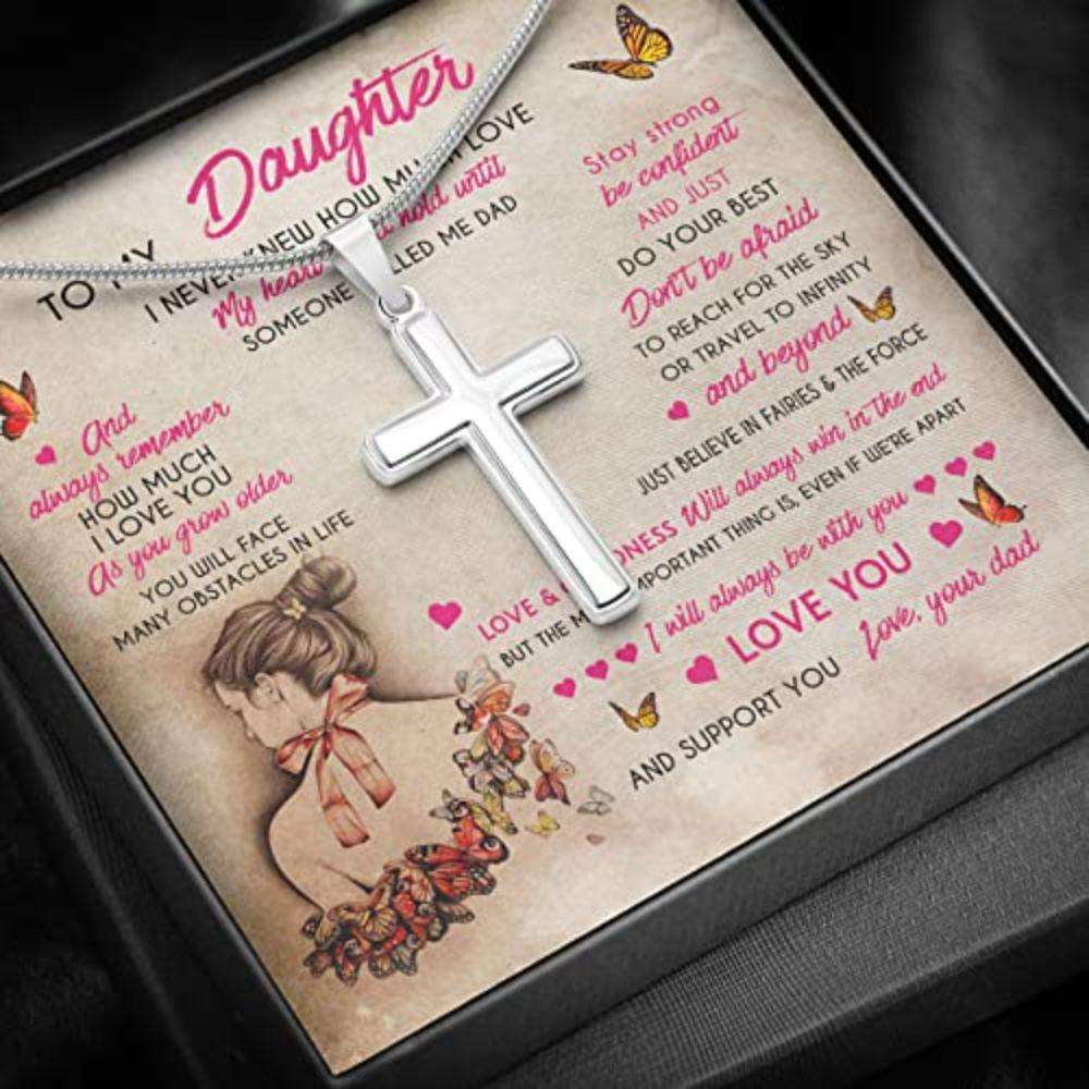 Daughter Necklace, To My Daughter Neckalace From Dad Butterfly Do Your Best Dughter's Day Rakva