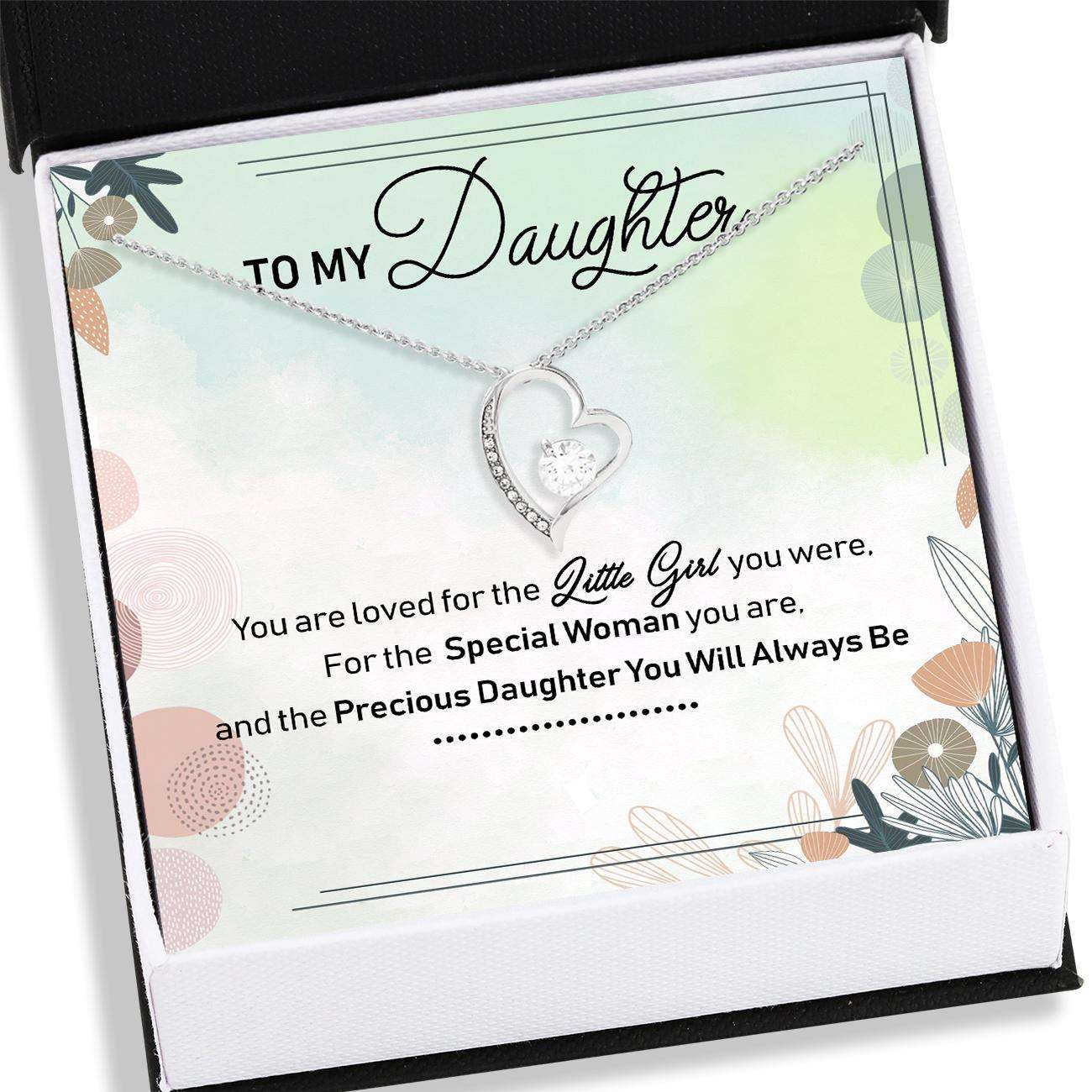 Daughter Necklace, To My Daughter Necklace Card Message “ Forever Love Necklace Dughter's Day Rakva