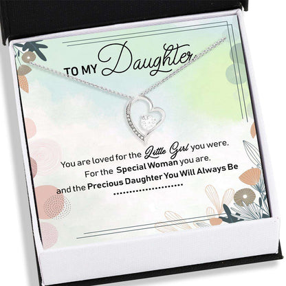 Daughter Necklace, To My Daughter Necklace Card Message “ Forever Love Necklace Dughter's Day Rakva