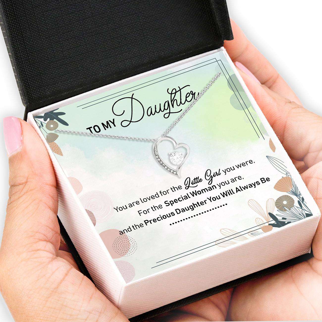 Daughter Necklace, To My Daughter Necklace Card Message “ Forever Love Necklace Dughter's Day Rakva