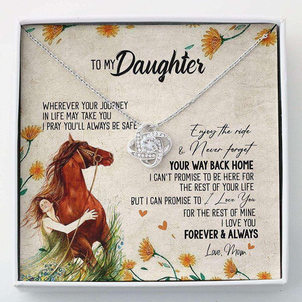 Daughter Necklace, To My Daughter Necklace “ Enjoy The Ride Gift For Daughter From Horse Mom Dughter's Day Rakva