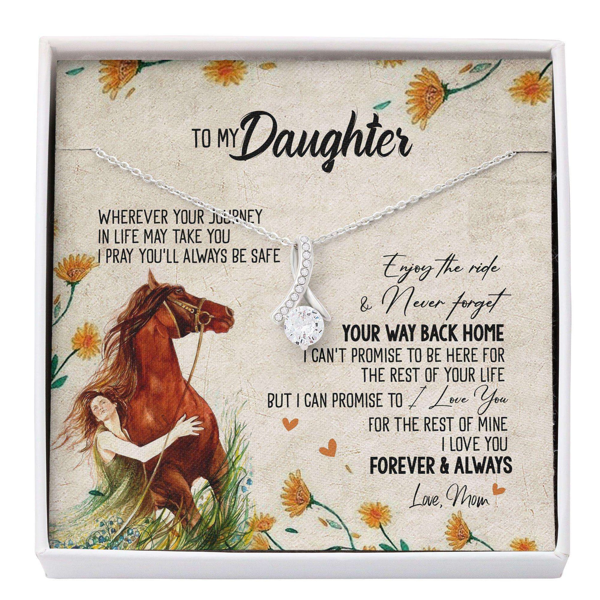 Daughter Necklace, To My Daughter Necklace “ Enjoy The Ride Gift For Daughter From Mom Horse Mom “ Alluring Dughter's Day Rakva