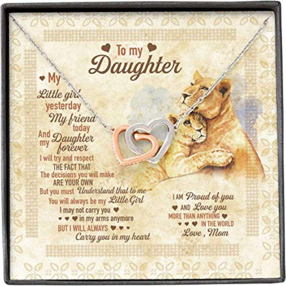Daughter Necklace, To My Daughter Necklace From Mom Lion Little Girl Proud Of You Dughter's Day Rakva