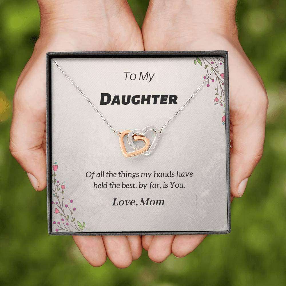 Daughter Necklace, To My Daughter Necklace Gift “ Best By Far Is You “ Love Mom Necklace Dughter's Day Rakva