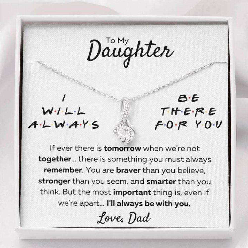 Daughter Necklace, To My Daughter Necklace Gift Dad Œthere For You “ Stronger Than You Seem” Dughter's Day Rakva