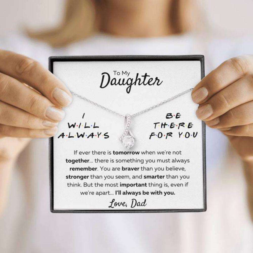 Daughter Necklace, To My Daughter Necklace Gift Dad Œthere For You “ Stronger Than You Seem” Dughter's Day Rakva