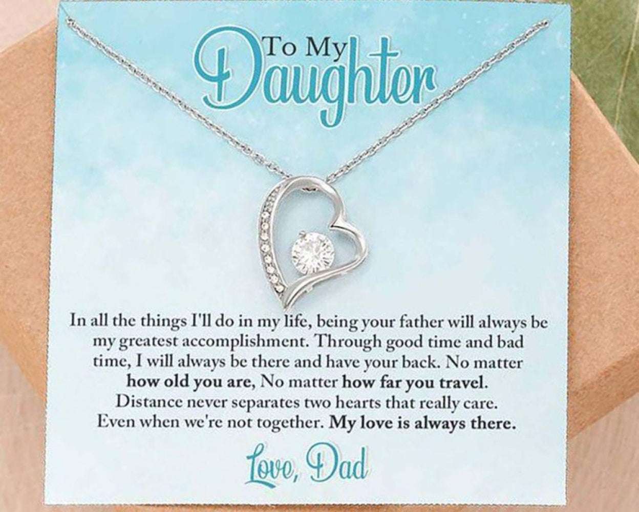 Daughter Necklace, To My Daughter Necklace, Gift For Daughter From Dad, Daughter Father Necklace Dughter's Day Rakva