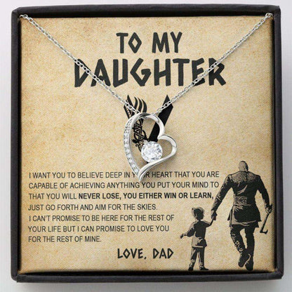 Daughter Necklace, To My Daughter Necklace, Gift For Daughter From Dad, Viking Style Heart Necklace Dughter's Day Rakva