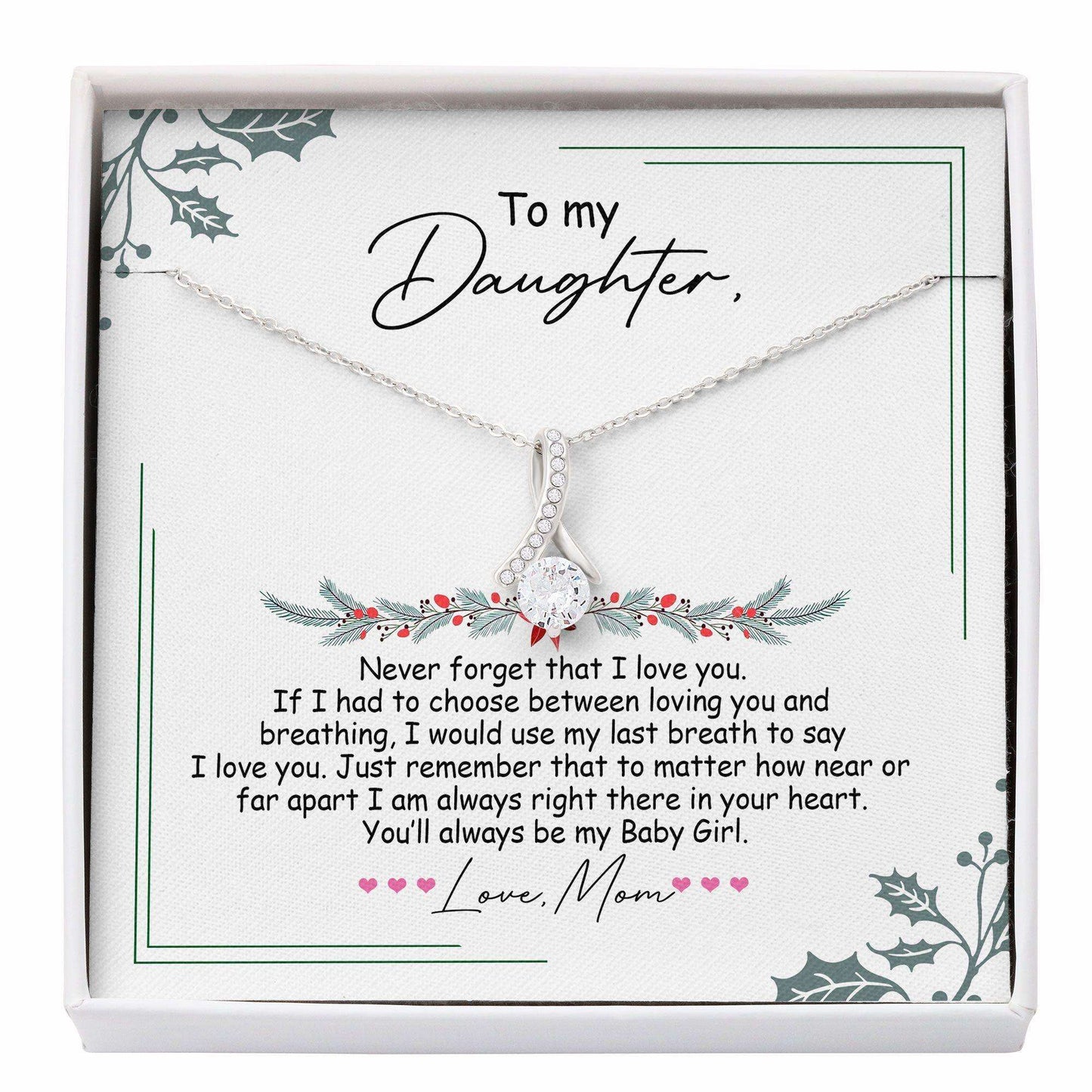 Daughter Necklace, To My Daughter Necklace “ Gift For Daughter From Mom Christmas Alluring Beauty Necklace Dughter's Day Rakva