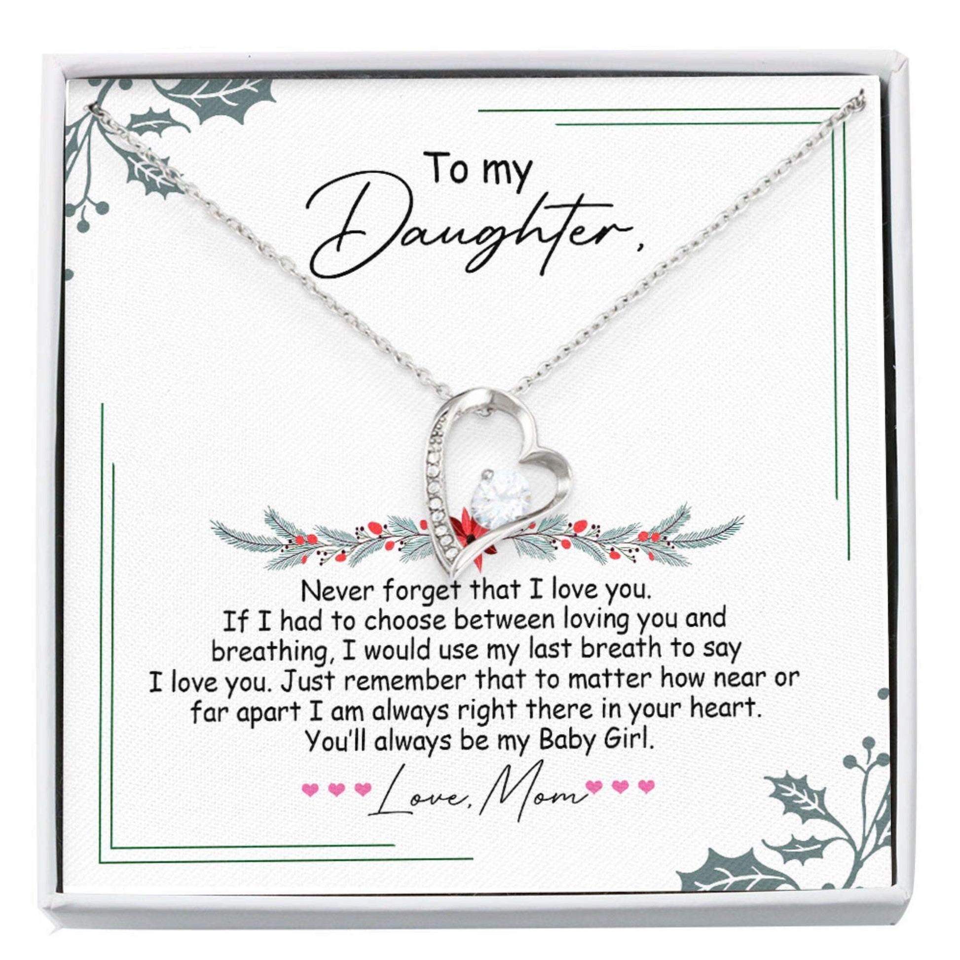 Daughter Necklace, To My Daughter Necklace “ Gift For Daughter From Mom Christmas Forever Love Necklace Dughter's Day Rakva