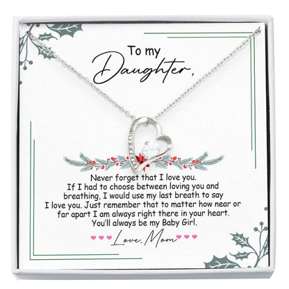 Daughter Necklace, To My Daughter Necklace “ Gift For Daughter From Mom Christmas Forever Love Necklace Dughter's Day Rakva