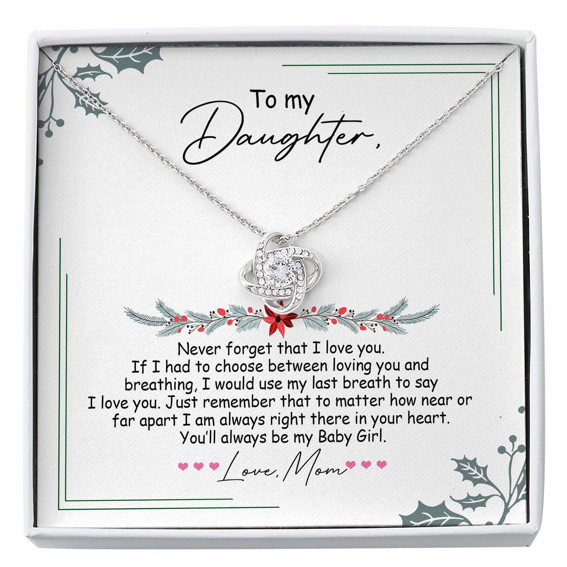 Daughter Necklace, To My Daughter Necklace “ Gift For Daughter From Mom Christmas Love Knot Necklace Dughter's Day Rakva