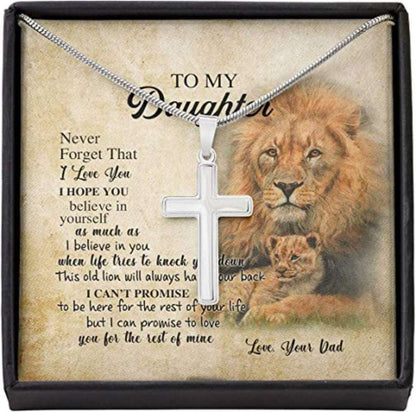 Daughter Necklace, To My Daughter Necklace Gift From Dad Old “ Lion Your Back Believe Rest Of Mine Dughter's Day Rakva