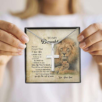 Daughter Necklace, To My Daughter Necklace Gift From Dad Old “ Lion Your Back Believe Rest Of Mine Dughter's Day Rakva