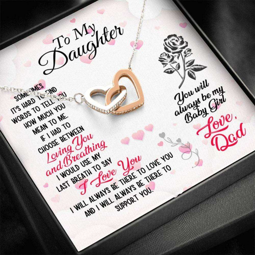 Daughter Necklace, To My Daughter Necklace Gift From Dad “ You Will Always Be My Baby Girl Dughter's Day Rakva