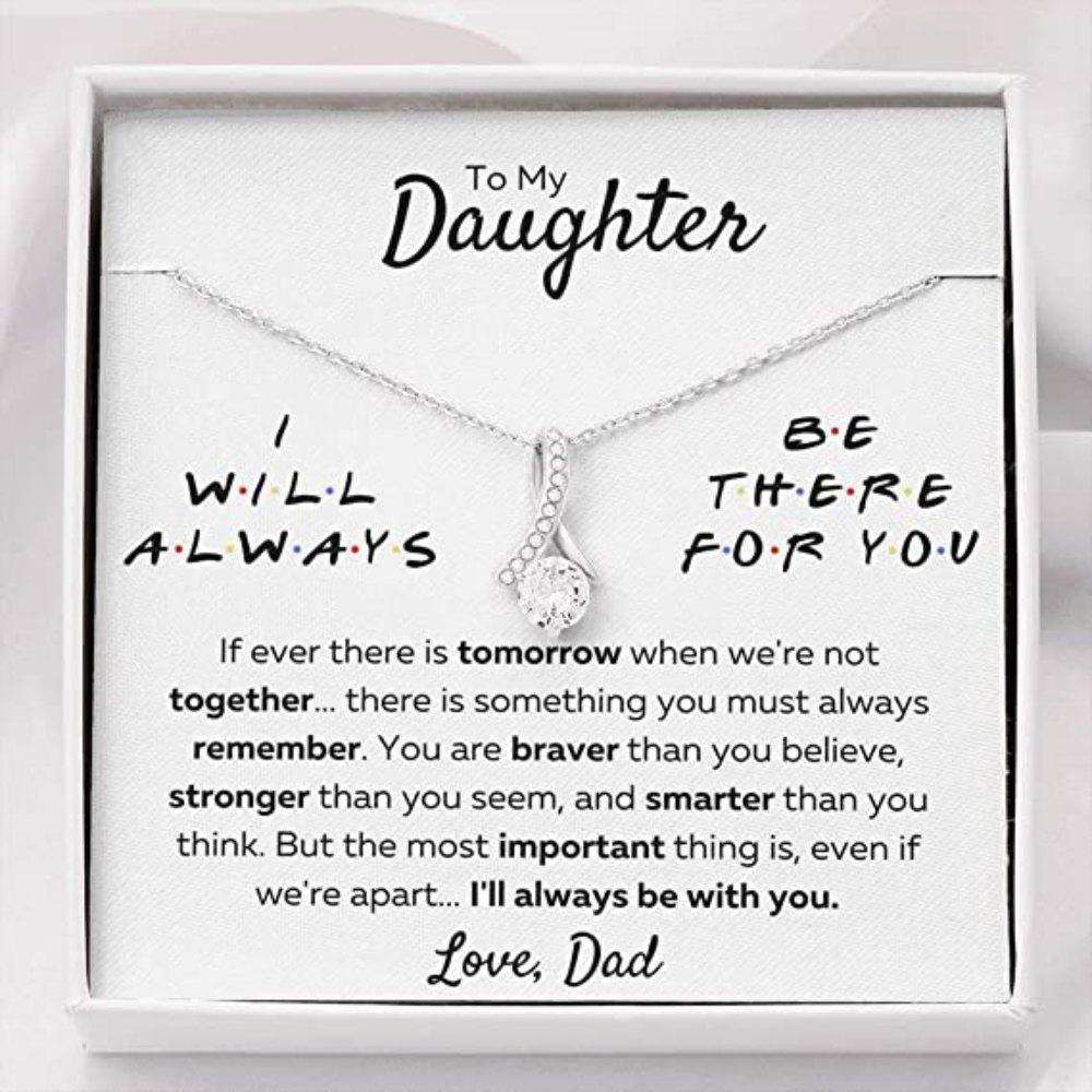 Daughter Necklace, To My Daughter Necklace Gift From Dad Œthere For You “ Stronger Than You Seem” Dughter's Day Rakva