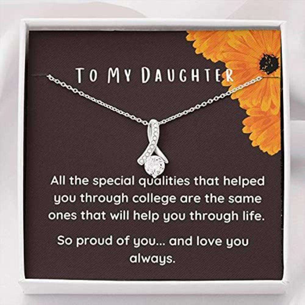 Daughter Necklace, To My Daughter Necklace Gift From Mom “ So Proud Of You And Love You Always Dughter's Day Rakva