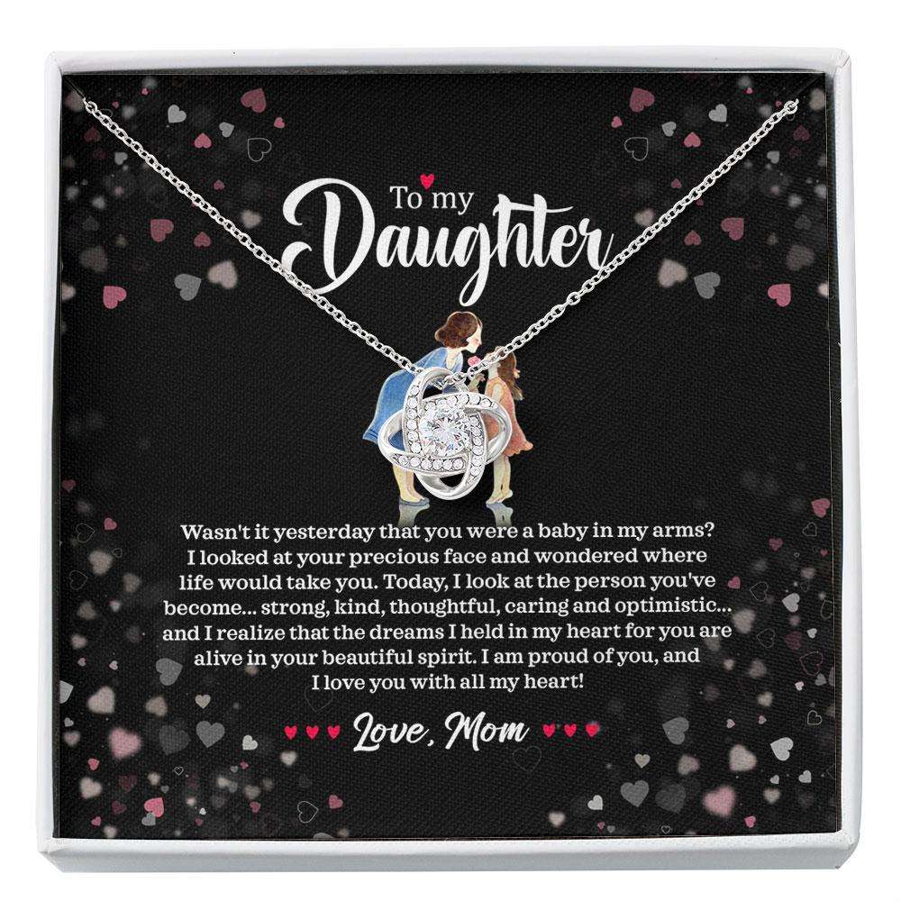 Daughter Necklace, To My Daughter Necklace Gift “ I’M So Proud Of You, Gift For Daughter Custom Necklace Dughter's Day Rakva