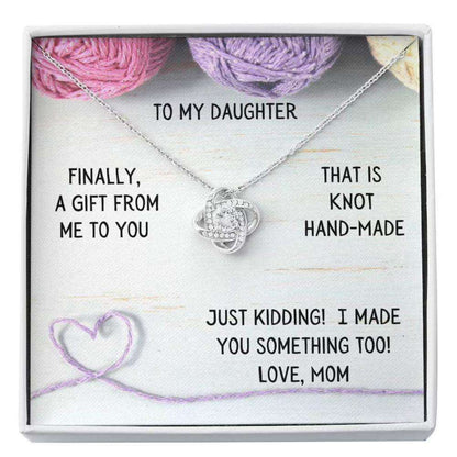 Daughter Necklace, To My Daughter Necklace Gift “ Just Because Knot Hand Made Necklace Dughter's Day Rakva