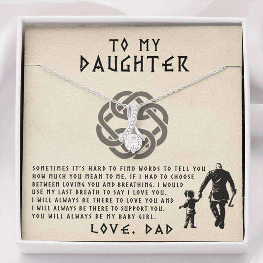 Daughter Necklace, To My Daughter Necklace Gift “ Last Breath “ Viking Dad Dughter's Day Rakva