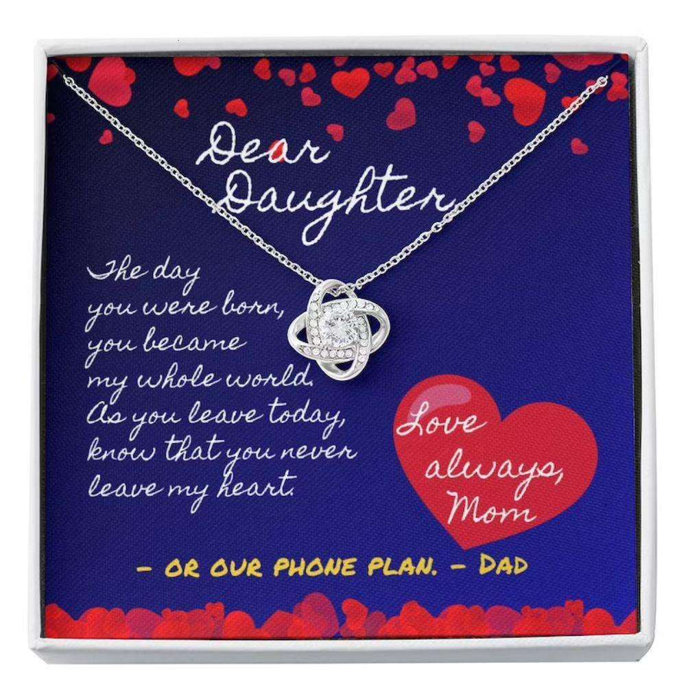 Daughter Necklace, To My Daughter Necklace Gift “ Moving Out Card And Love Knot Necklace Dughter's Day Rakva