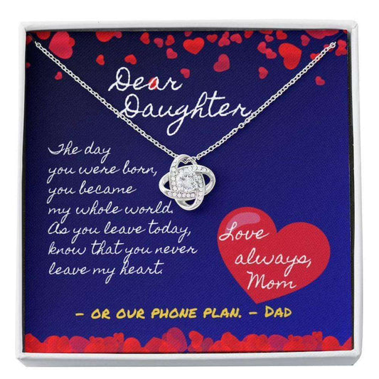 Daughter Necklace, To My Daughter Necklace Gift “ Moving Out Card And Love Knot Necklace Dughter's Day Rakva