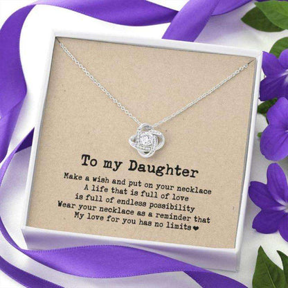 Daughter Necklace, To My Daughter Necklace Gift “ My Love For You Has No Limits Dughter's Day Rakva