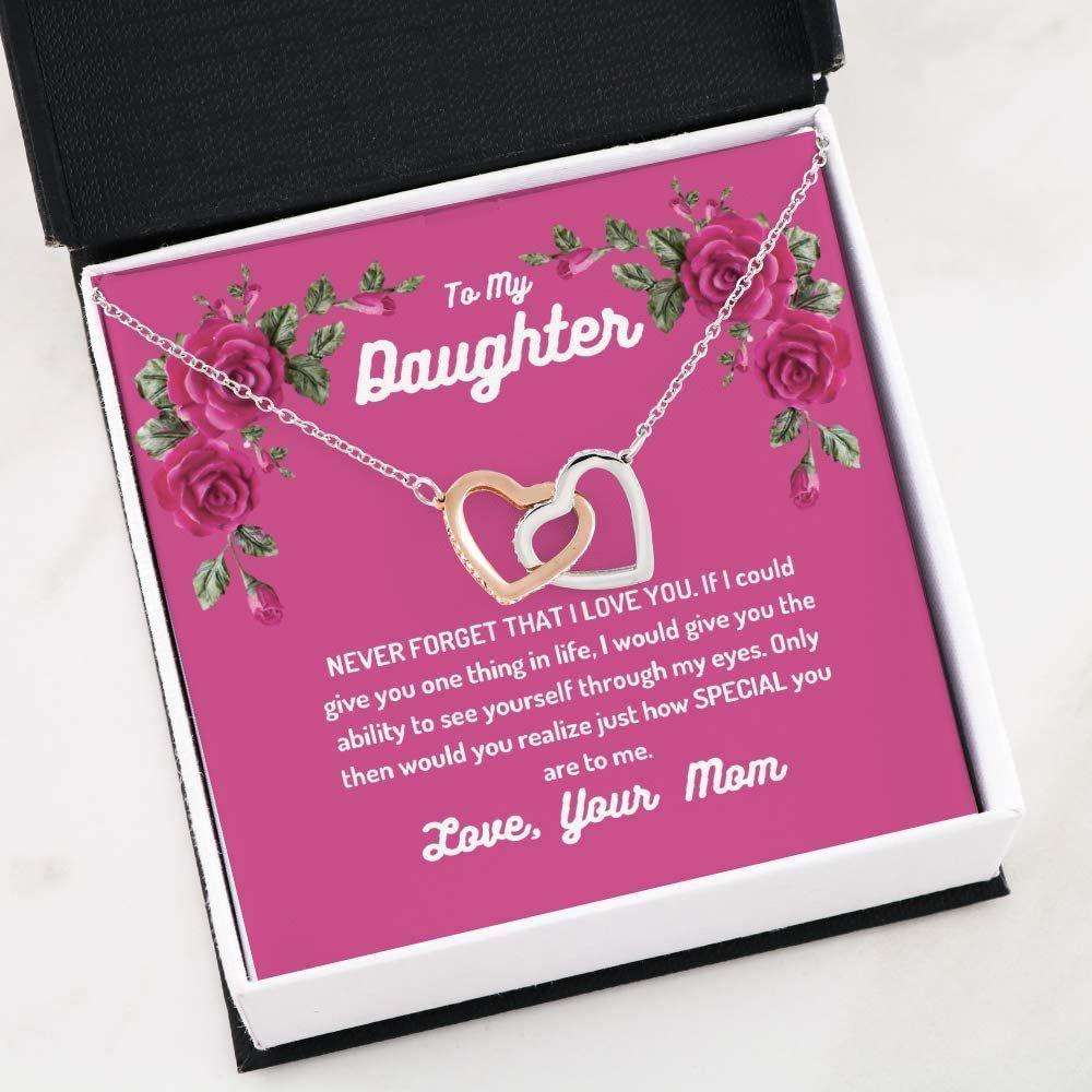 Daughter Necklace, To My Daughter Necklace Gift “ Never Forget “ I Love You Necklace Dughter's Day Rakva