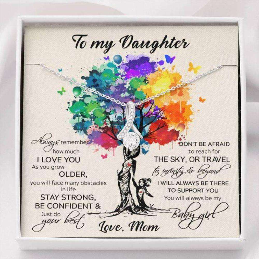 Daughter Necklace, To My Daughter Necklace Gift “ Stay Strong Be Confident Dughter's Day Rakva