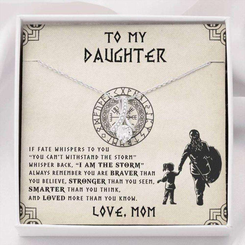 Daughter Necklace, To My Daughter Necklace Gift “ The Storm “ Shieldmaiden Mom Dughter's Day Rakva