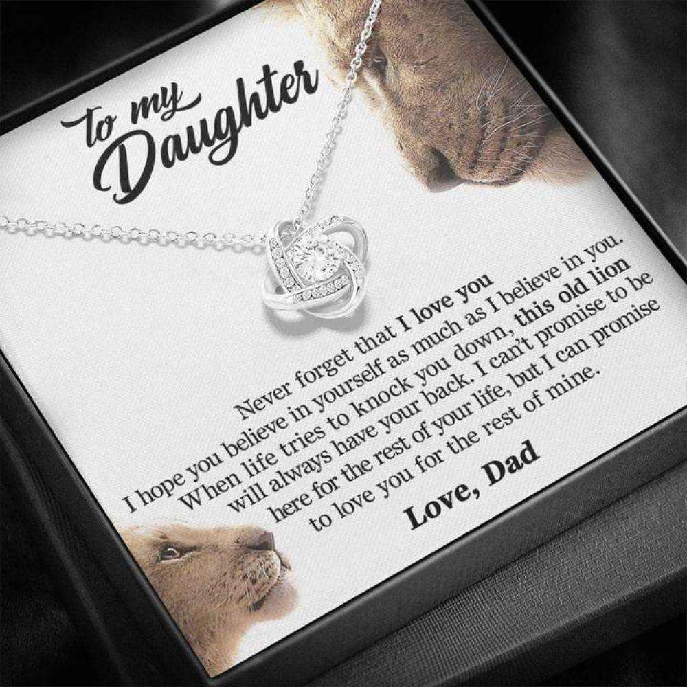 Daughter Necklace, To My Daughter Necklace Gift “ This Old Lion Will Always Have Your Back Dughter's Day Rakva