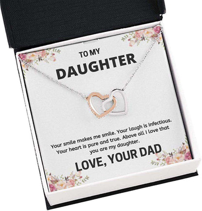 Daughter Necklace, To My Daughter Necklace Gift “ Your Smile Makes Me Smile “ Cute Necklace Dughter's Day Rakva