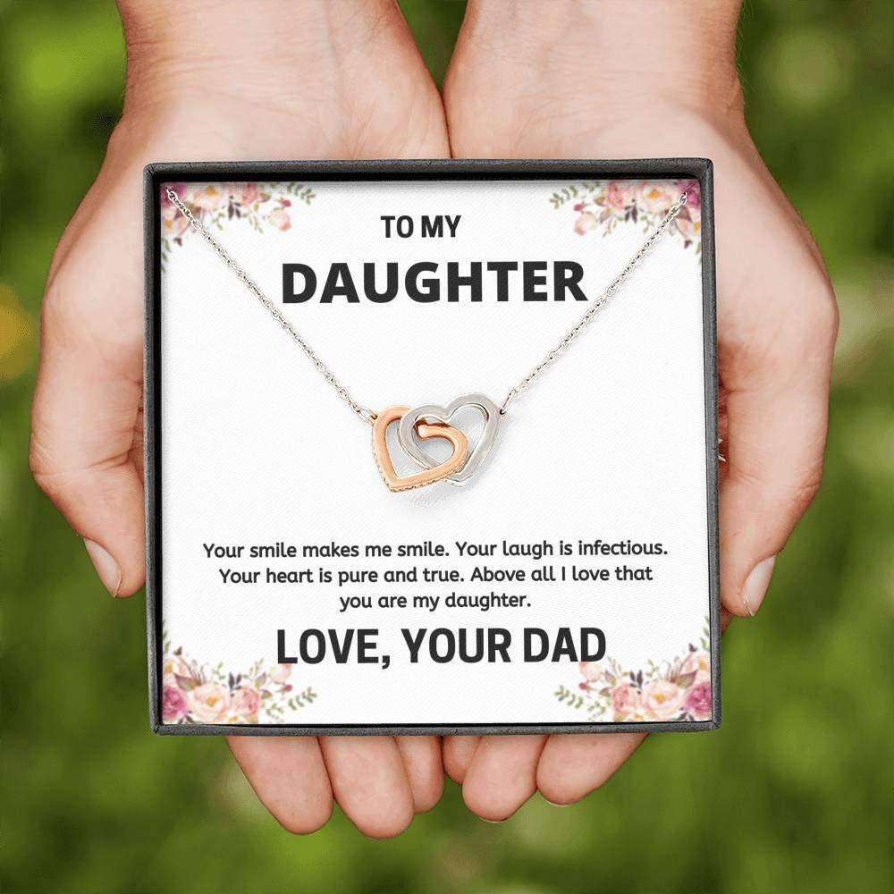 Daughter Necklace, To My Daughter Necklace Gift “ Your Smile Makes Me Smile “ Cute Necklace Dughter's Day Rakva