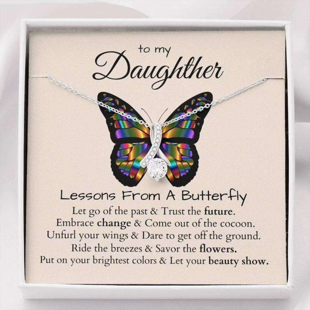 Daughter Necklace, To My Daughter Necklace “ Lessons From A Butterfly “ Gift For Daughter Dughter's Day Rakva