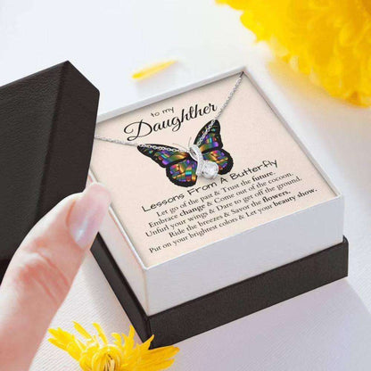 Daughter Necklace, To My Daughter Necklace “ Lessons From A Butterfly “ Gift For Daughter Dughter's Day Rakva