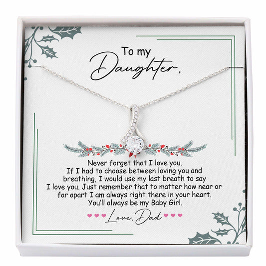 Daughter Necklace, To My Daughter Necklace “ Love Daughter Gift From Dad Christmas Alluring Beauty Necklace Dughter's Day Rakva