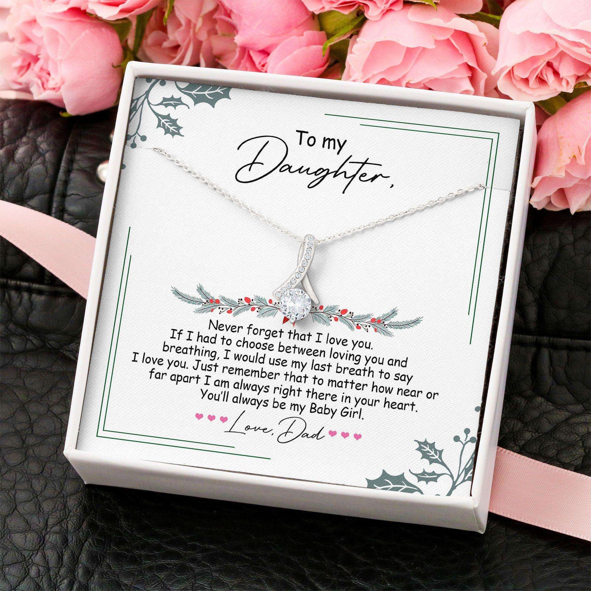 Daughter Necklace, To My Daughter Necklace “ Love Daughter Gift From Dad Christmas Alluring Beauty Necklace Dughter's Day Rakva