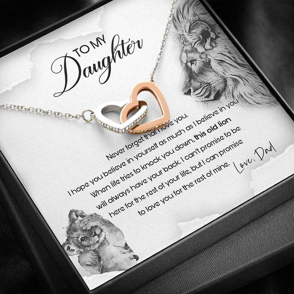 Daughter Necklace, To My Daughter Necklace “ This Old Lion Will Always Dughter's Day Rakva