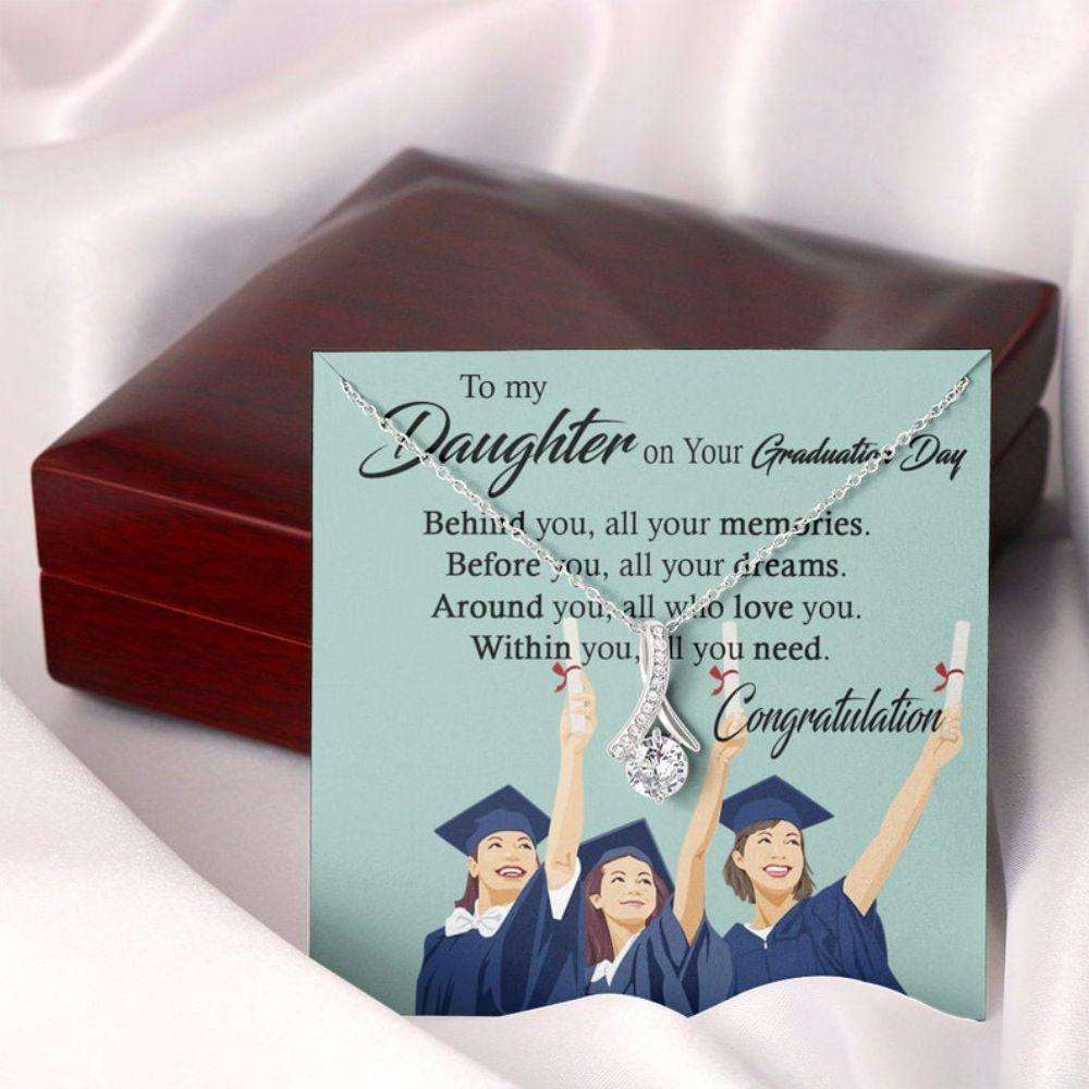 Daughter Necklace, To My Daughter On Graduation Day Gift, Graduation Gift For Daughter From Dad/ Mom, Daughter High School Graduation Dughter's Day Rakva