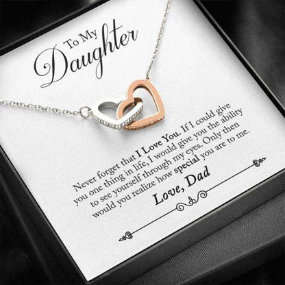 Daughter Necklace, To My Daughter, Realize How Special You Are To Me, Interlocking Hearts Necklace Gift For Daughter Dughter's Day Rakva