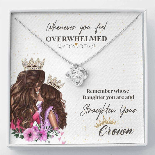 Daughter Necklace, To My Daughter Straighten Your Crown Necklace, Gift For Daughter From Mom Dughter's Day Rakva