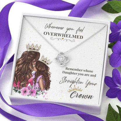 Daughter Necklace, To My Daughter Straighten Your Crown Necklace, Gift For Daughter From Mom Dughter's Day Rakva